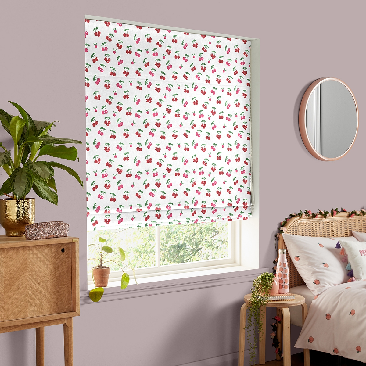 Product photograph of Cherrys Natural Roman Blind from Choice Furniture Superstore.